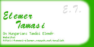 elemer tamasi business card